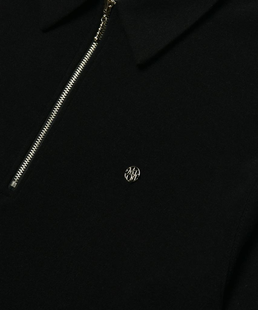 Moseu Angora Zip-Up Pullover_Black
