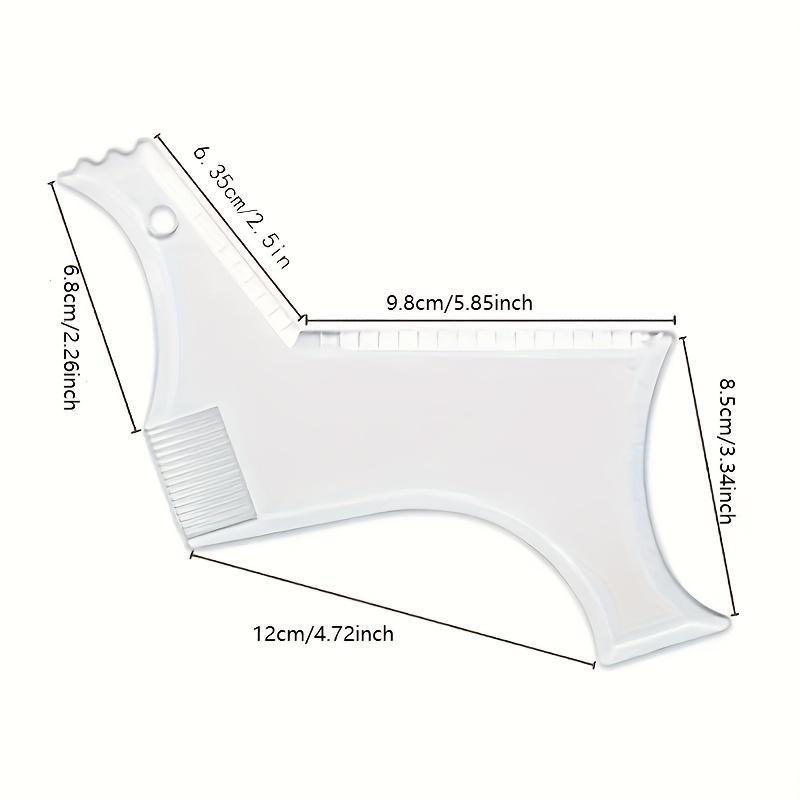 Men's grooming tools with built-in comb and beard styling templates, compatible with any electric shaver, trimmer, or scissors