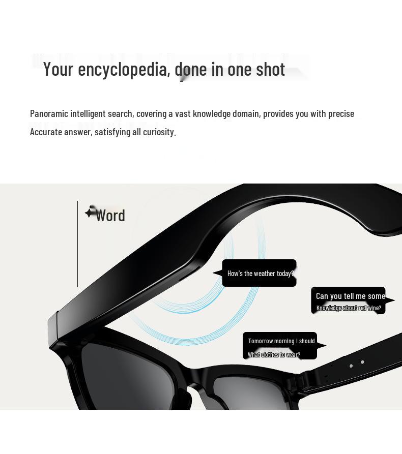 YX AI Intelligente Sonnenbrille: HD-Kamera, Verwacklungsfreie Foto-/Videoaufnahme, Bluetooth-fähig