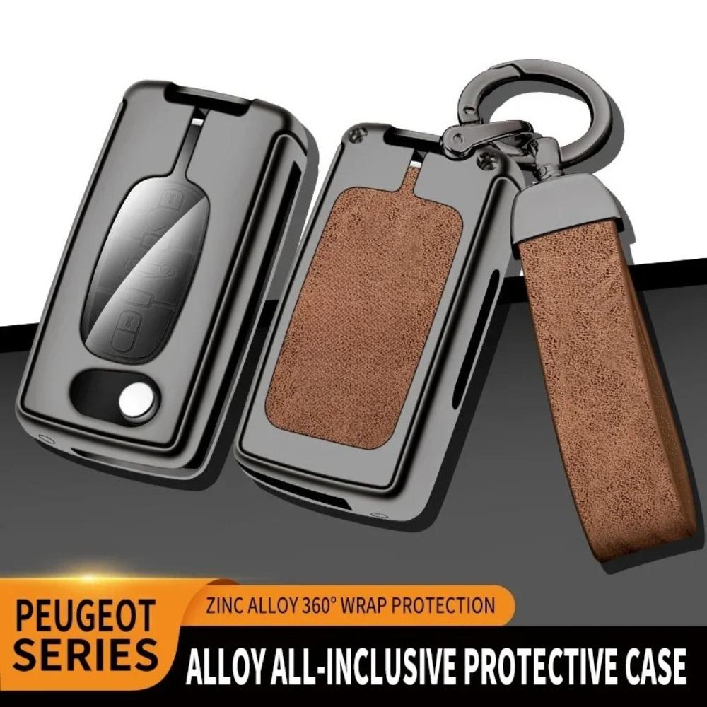 Car TPU Zinc Alloy Key Case Bag for Peugeot RCZ GT Line Coupe Car Key Chain Car Metal Key Shell Interior Decoration Accessories