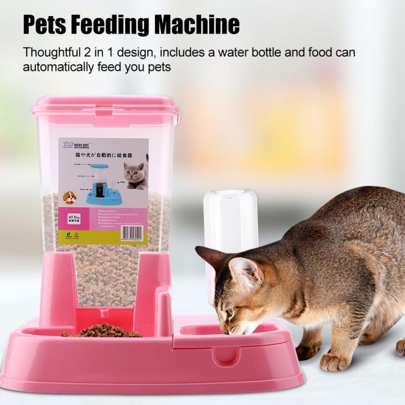 Automatic Pet Feeder Detachable Food Dispenser Water Bottle Cats Dogs  Feeding Tool-buy at a low prices on Joom e-commerce platform