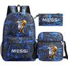 Football Star Print Youth Primary And Secondary School Students Schoolbag Three-Piece Set Men'S And Women'S Backpack