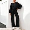 Women's 2 Piece Outfit Crewneck Sweatshirt and Wide Leg Pants for Casual Loungewear