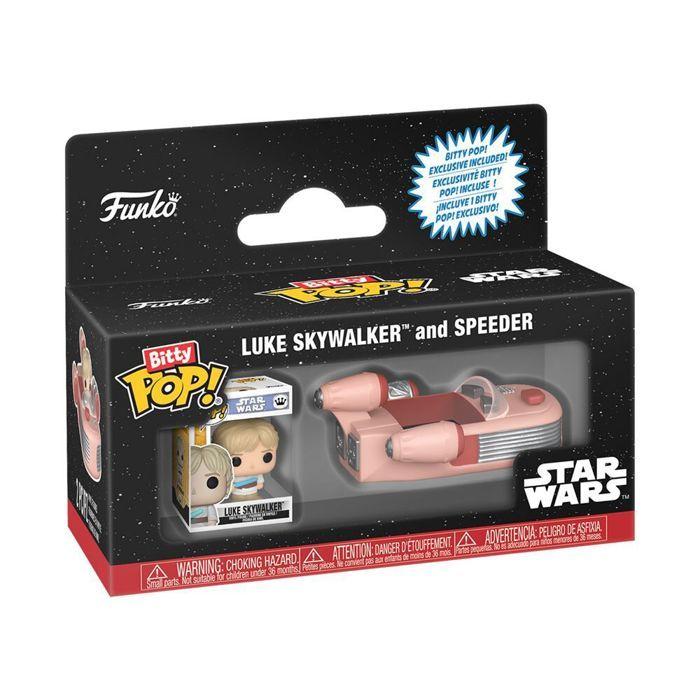 Figurine de collection - funko - bitty pop! ride - star wars - speeder avec luke - multicolore