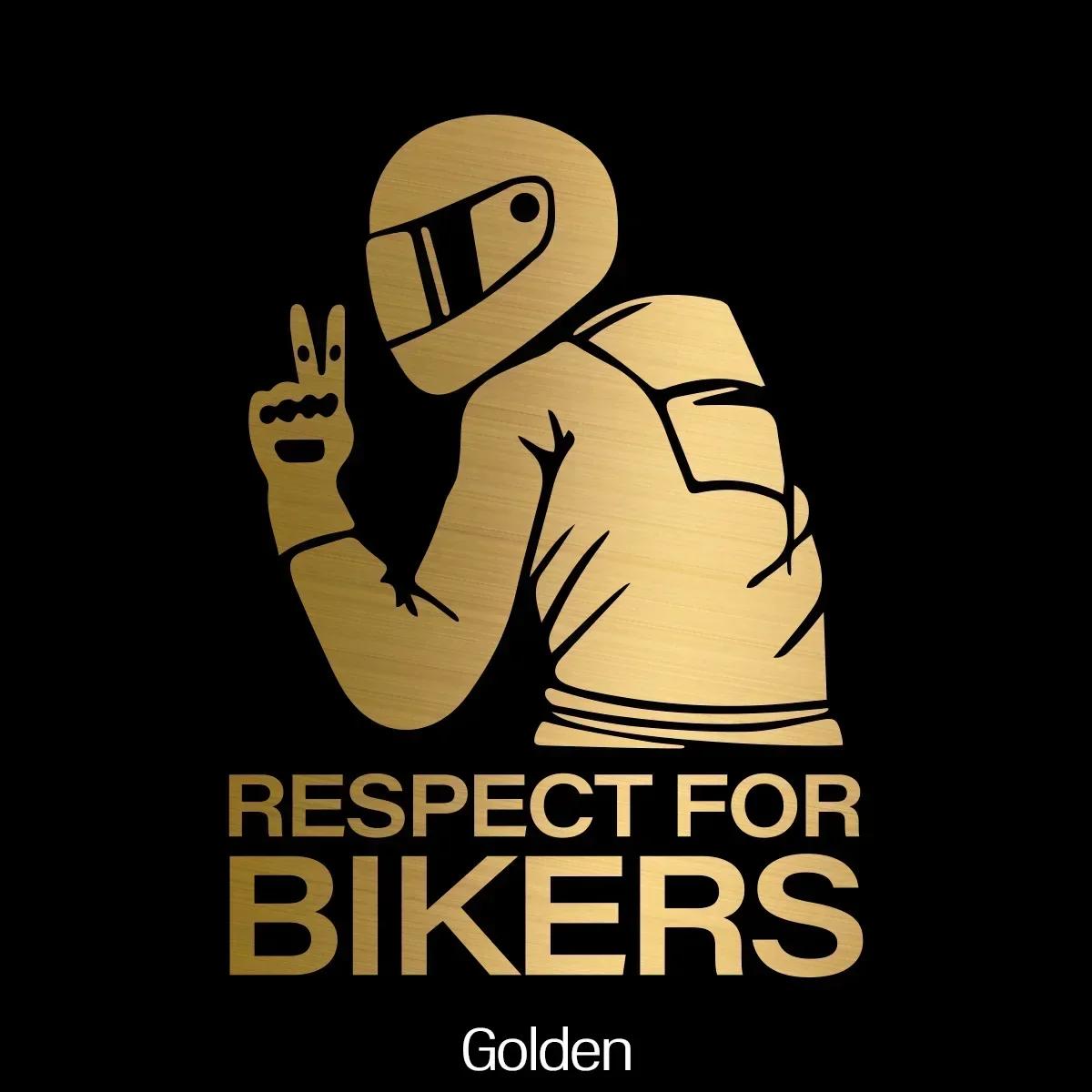 

Car Motorcycle1pc 15x11CM Respect Biker Decor Sticker For On Vinyl 3D Stickers Motorcycle Vinyl 3D Stickers And Decals золотий