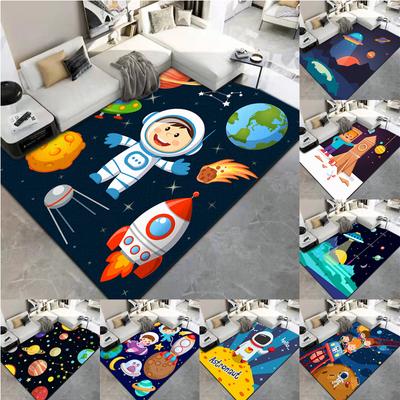 Tapis d'astronaute de dessin animé, coussin de camping, tapis de sol de salon, tapis de jeu, tapis de sol de chambre d'enfant, tapis de jeu kawaii