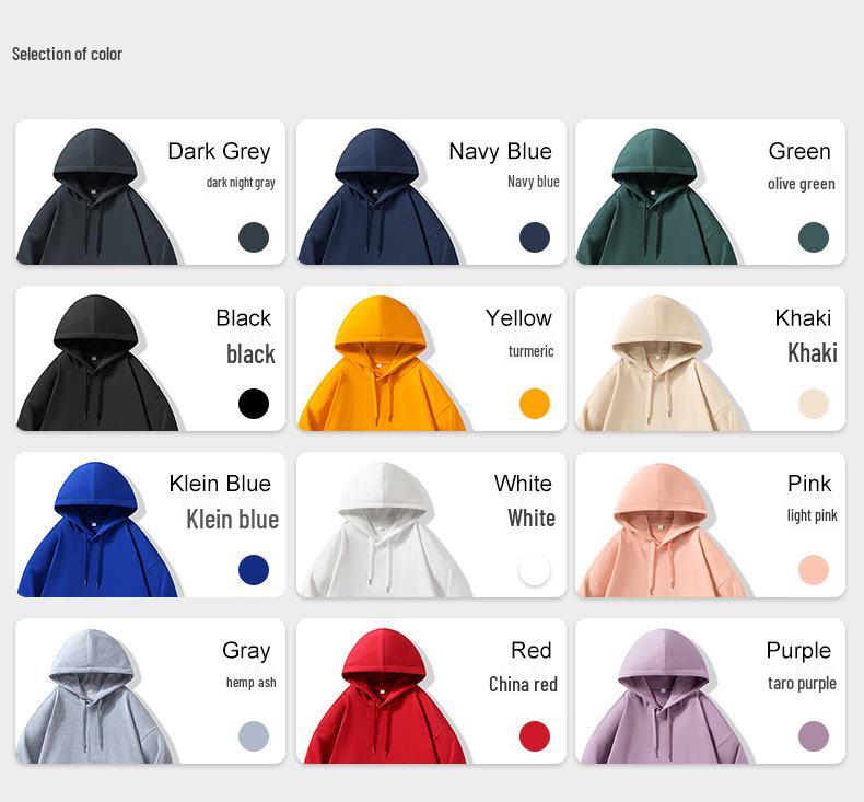 400g Men's American Style Thickened Round Neck Winter Zipper Hoodie Cardigan