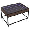 VidaXL Table basse avec LED infini chêne marron 70x50x41 cm, table d'appoint, table de salon, table latérale, bout de 847686