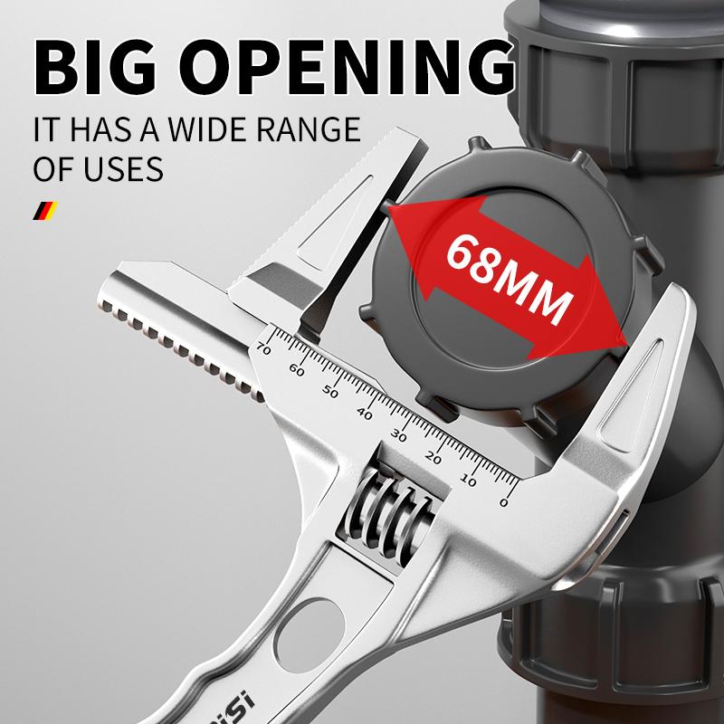 Large Opening Adjustable Wrench Heavy Duty Spanner Multifunctional Tool For Bathroom Faucet Repair Plumbing Hand Tools