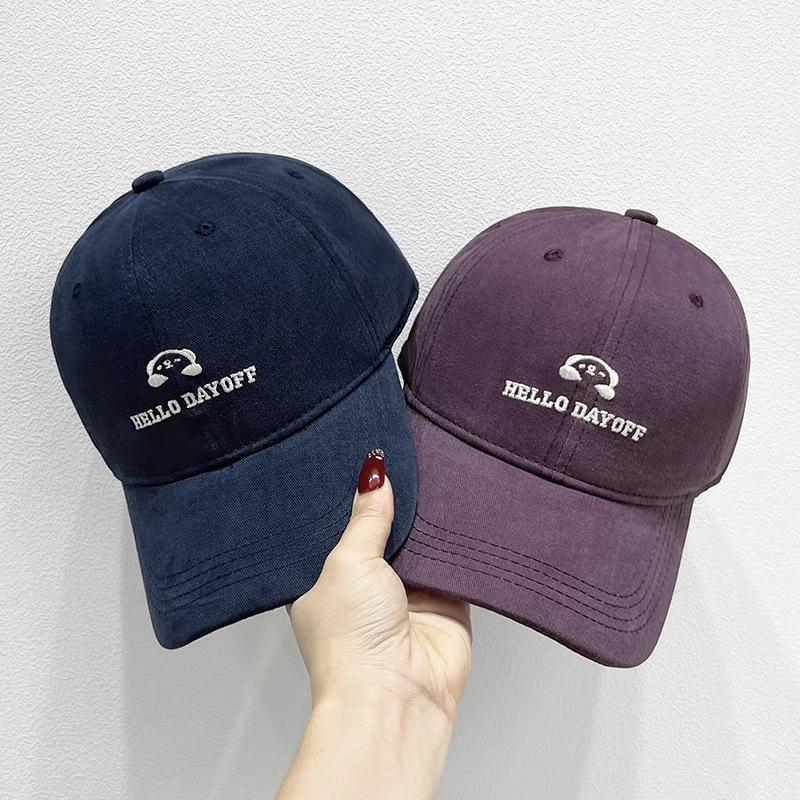 Big head circumference hat women's deepened widened brim showing face small baseball cap spring and summer versatile sunshade cap men's