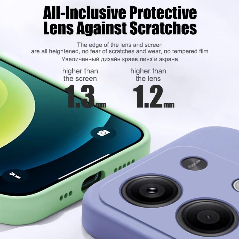 Für Redmi Note 13 Hülle Quadratische Flüssigsilikon Handyhülle Für Xiaomi Redmi Note 13 Note13 Pro Note13Pro Plus Weiche Rückseite