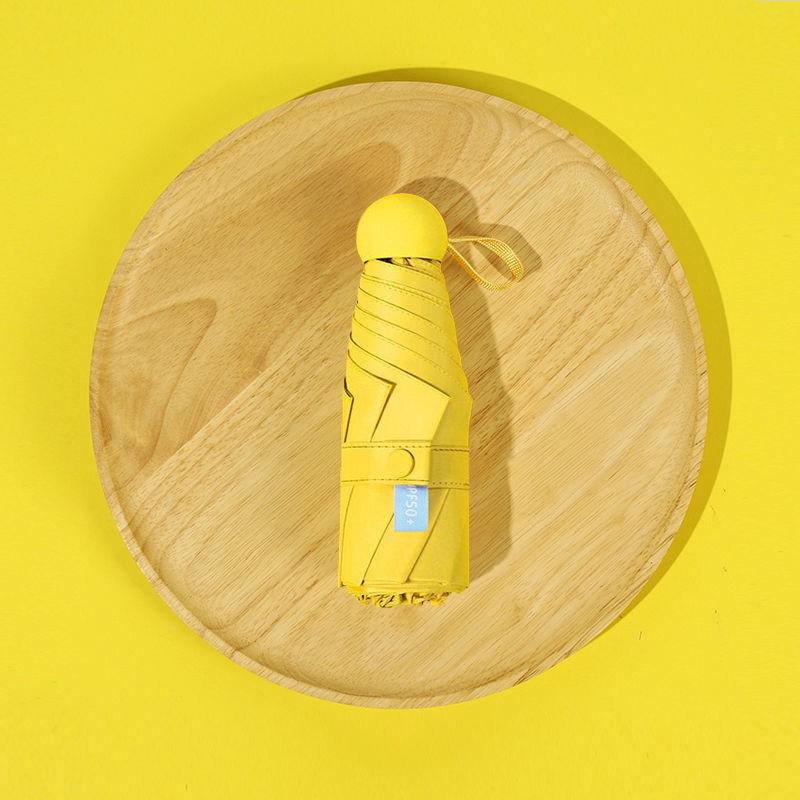 Parasol Capsule Sun Umbrella: 50% Off Mini UV Protection for Women, Dual-Purpose for Sun and Rain.