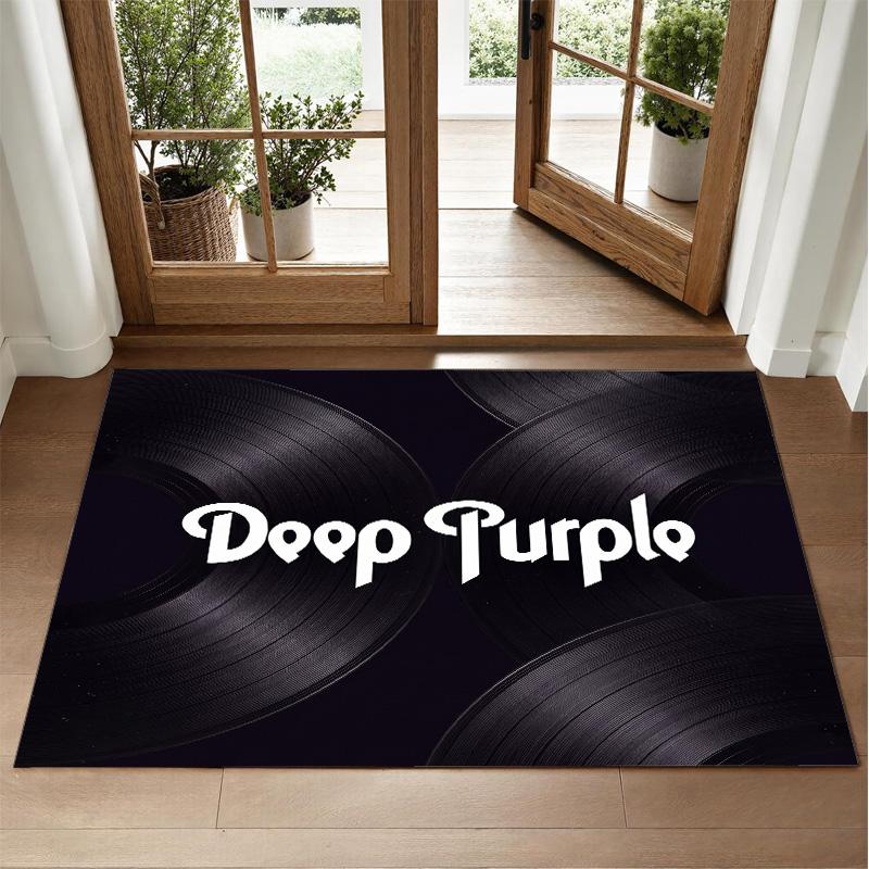 Deep Purple Design Crystal Velvet Rug Soft Decorative Mat for Bedroom Entrance