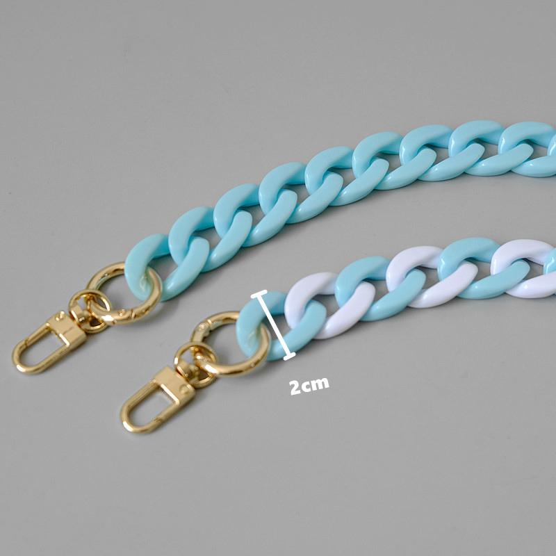 Nová módní žena Kabelka Příslušenství Řetízek Odnímatelný Náhradní Bílá Modrá Kabelka Popruh Ženy Pryskyřice na rameno Roztomilý řetízek na telefon
