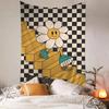 Sunflower Smiley Face Tapestry - Boho Art Wall Hanging Hippie Tarot Design for Bedroom Dorm Home Decor
