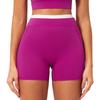 Hohe Taillen Farbe Block Po-Hebende Yoga-Shorts – Damen Gerippte Nude-Gefühl Lauf-Sport-Shorts (Stil 3129)