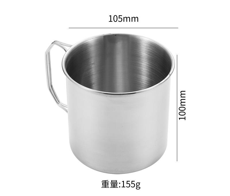 Stainless Steel Camping Cup Portable Carabiner Cups Outdoor Water Cup Mug With Foldable Handle Kitchen Drinkware