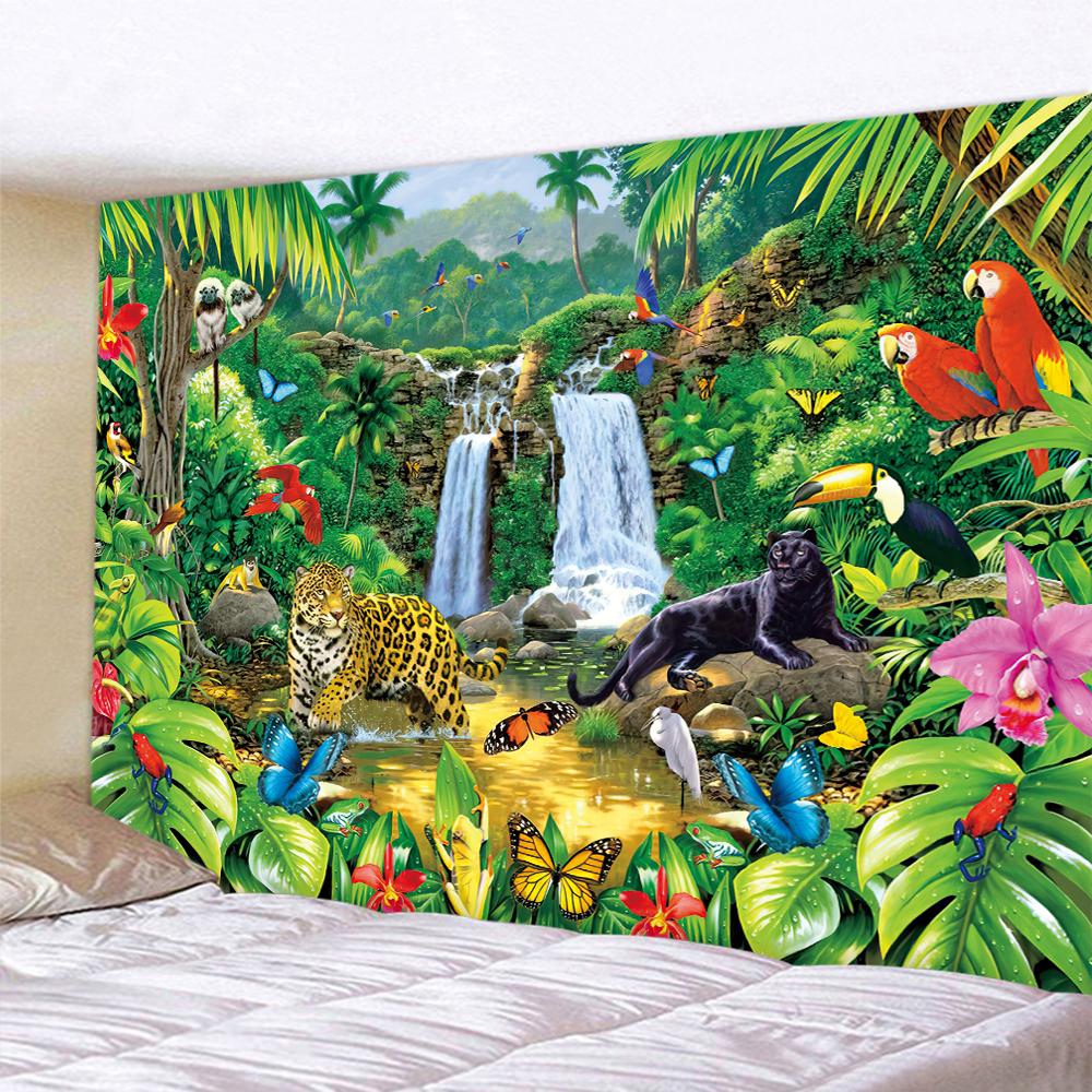 Forest Animal Home Decoration Art Tapestry Bohemian Decoration Psychedelic Wall Hanging Bedroom Wall Decoration Tapestry