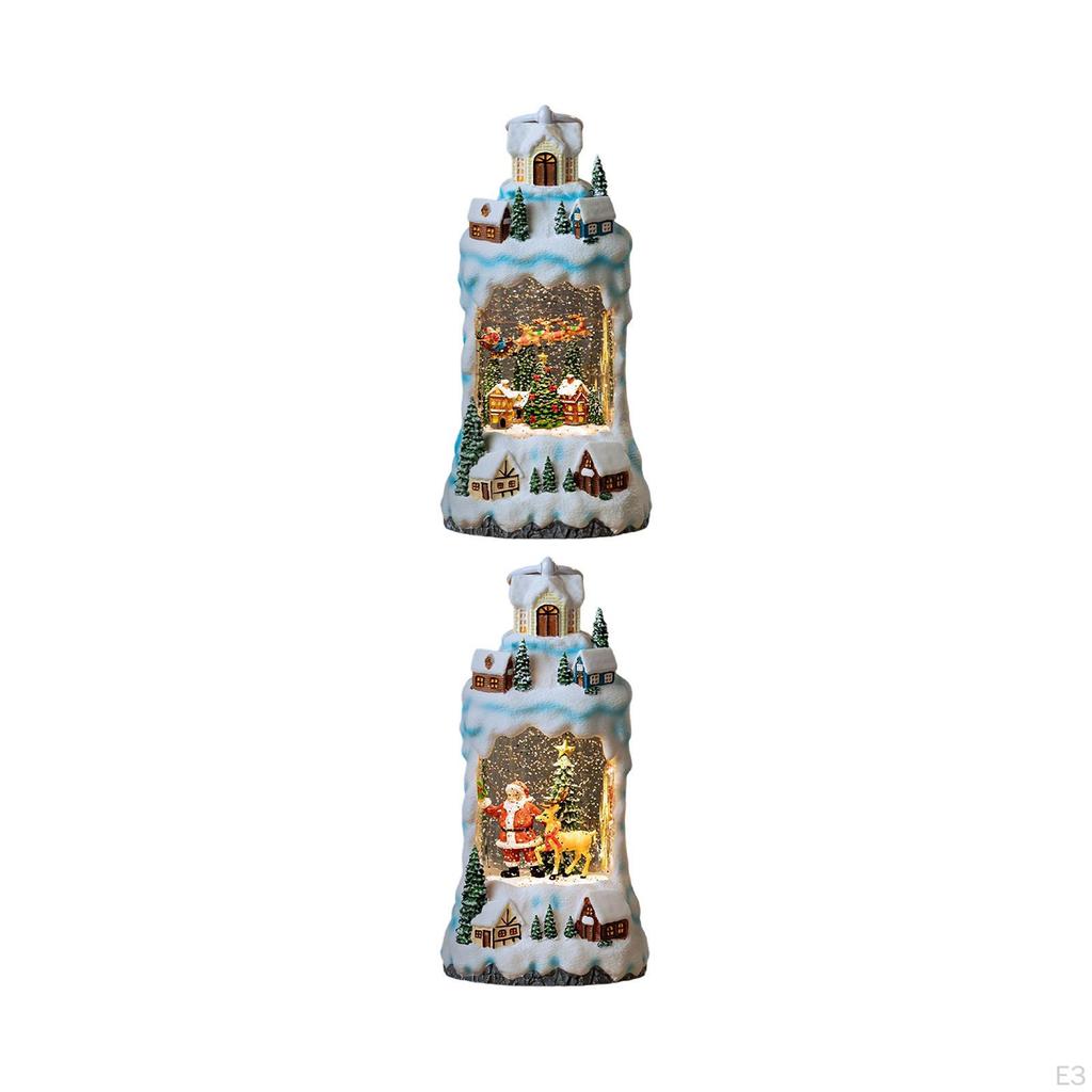 Christmas Snow Globe Decoration Lighted Santa Musical Box Night Lamp for