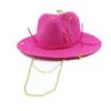 Nuovi Cappelli di Paglia da Donna alla Moda con Ape Metallica Lettera Eleganti per le Vacanze Cappello Boater Estivo a Tesa Piatta Cappello da Sole da Spiaggia