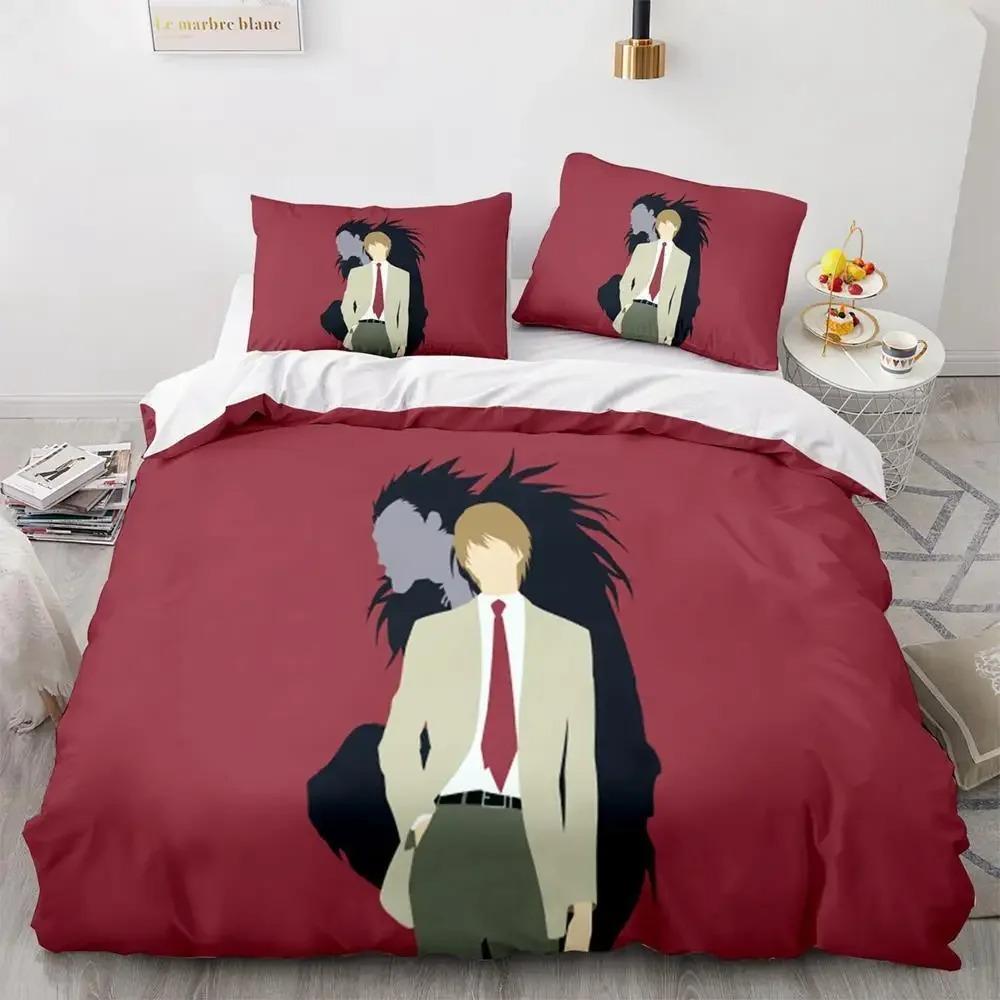 Death Note Bedding Set Single Twin Full Queen King Size Bed Set Adult Kids Bedroom Duvet Cover Sets 3D Print Anime Death Note