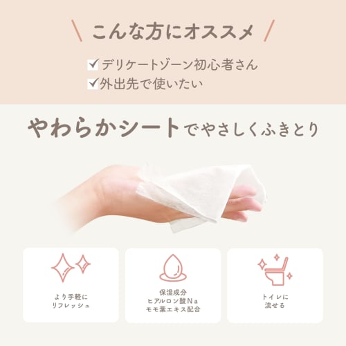 Femirte Delicate Wipes (15 Sheets X 3 Packs / Fragrance-free) Flushable Wet Wipes for Delicate Zones (Portable/Travel/Emergency Preparedness) Mild Aci