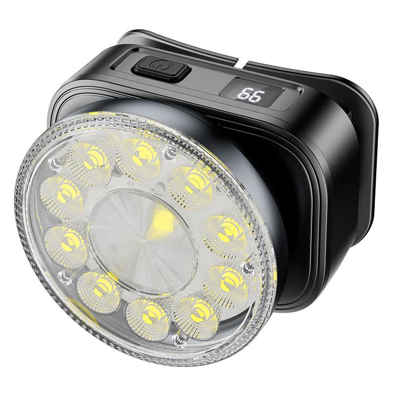 Rechargeable High-Lumen Headlamp with Digital Display for Night Fishing and Emergencies