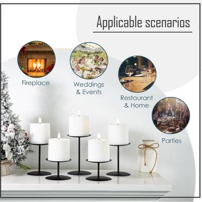 3Pcs Candle Holders for Pillar Candles Tray - Matte Christmas Decorations Indoor,Perfect Centerpieces for Tables,Home Decorator