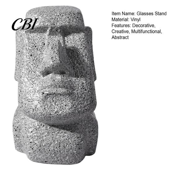 Studio Front Desk Display Moai Eyeglass Holder, Abstract Easter Island Stone Stand, Fun Glasses Artistic Accessory Creative Stands, Modern Decorative