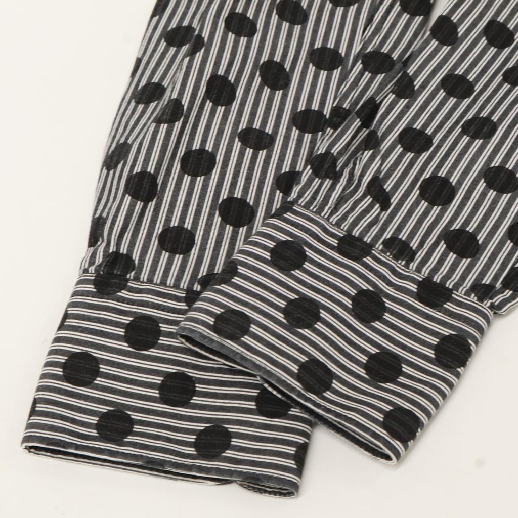 DIESEL BlackGold Black Dot X Stripe Long Sleeve Shirt Tops 44 blackUsed