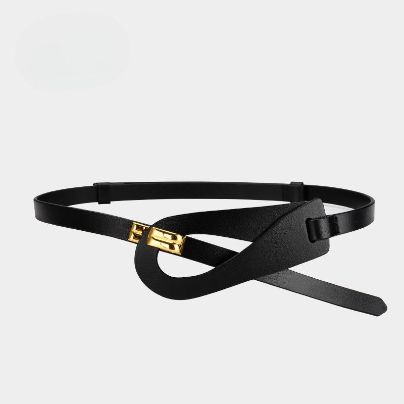 

Двухслойный ремень из коровьей кожи для женской регулировки без отверстий, внешнее украшение, ремень из натуральной кожи, универсальный ремень для платья и джинсов для женской талии
