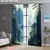 Set Of 2 Print Curtains Forest Mountain Scenery Versatile Polyester Without Rod All Seasons Use Bedroom Made Decor Window Treatment