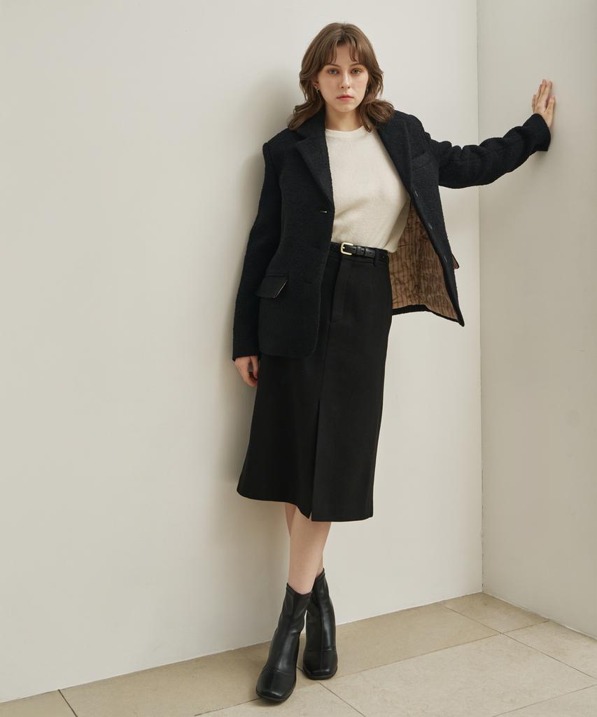ARMOIRESECRET Classic Wool H-Line Skirt