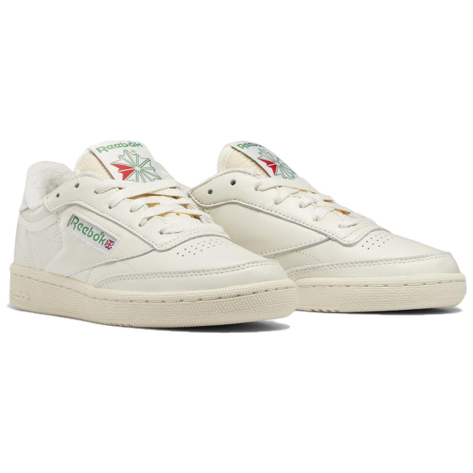 Reebok Club C 85 Chalk Glen Green Женские кроссовки Белый алебастр GX3686 35 — фото 4