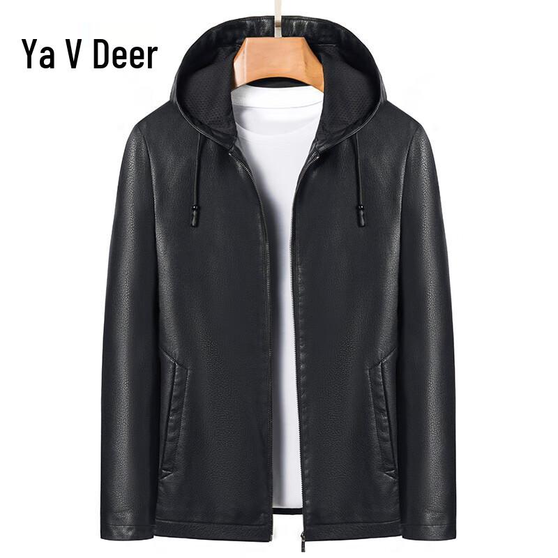 Yalu Herren 2025 Kapuzen-Mode-Kunstlederjacke