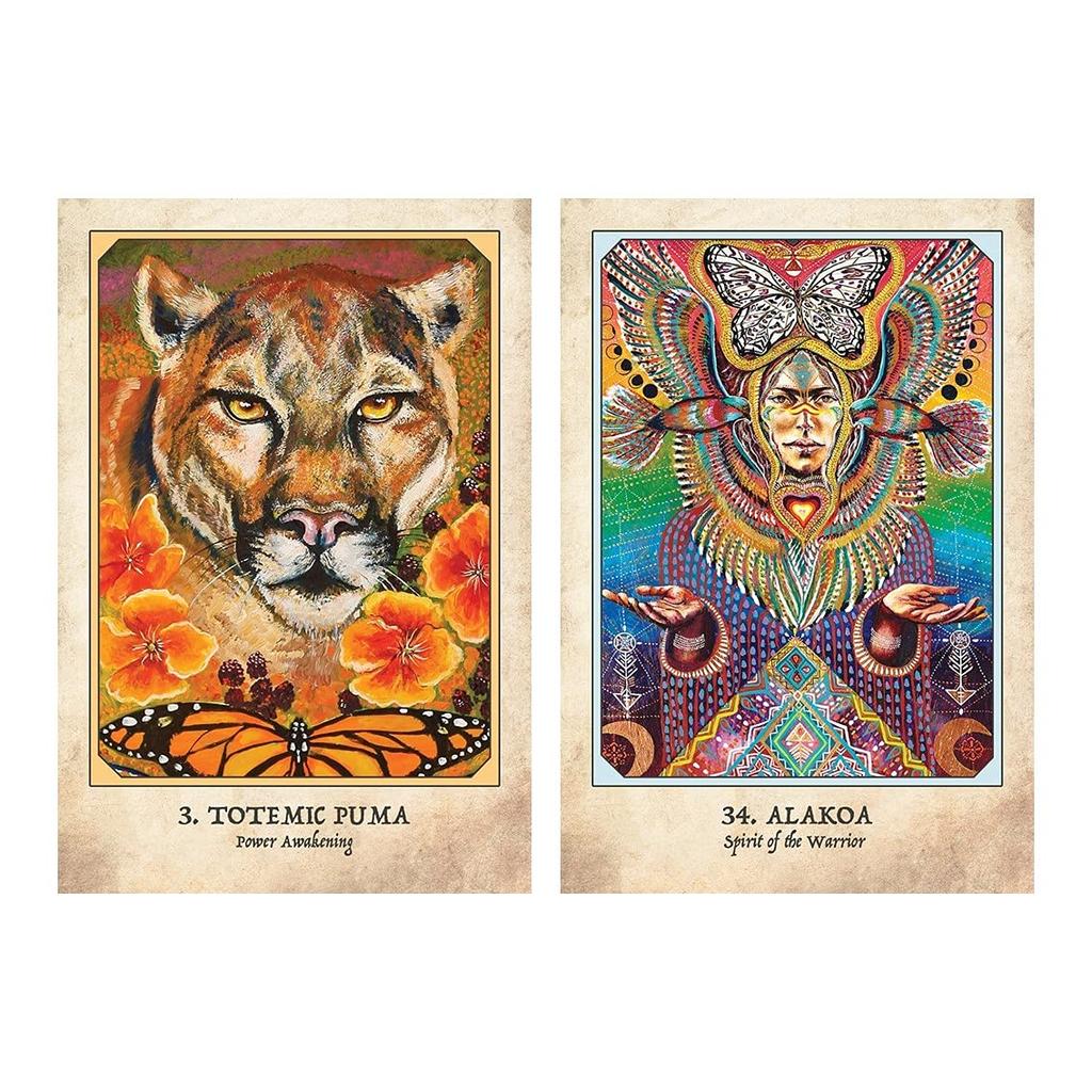 Kancharo Oracle Cards, 44-Piece Tarot Card Set [Earth Warriors Oracle] Includes Japanese Oracle Card Instructions & Pouch (Authentic)