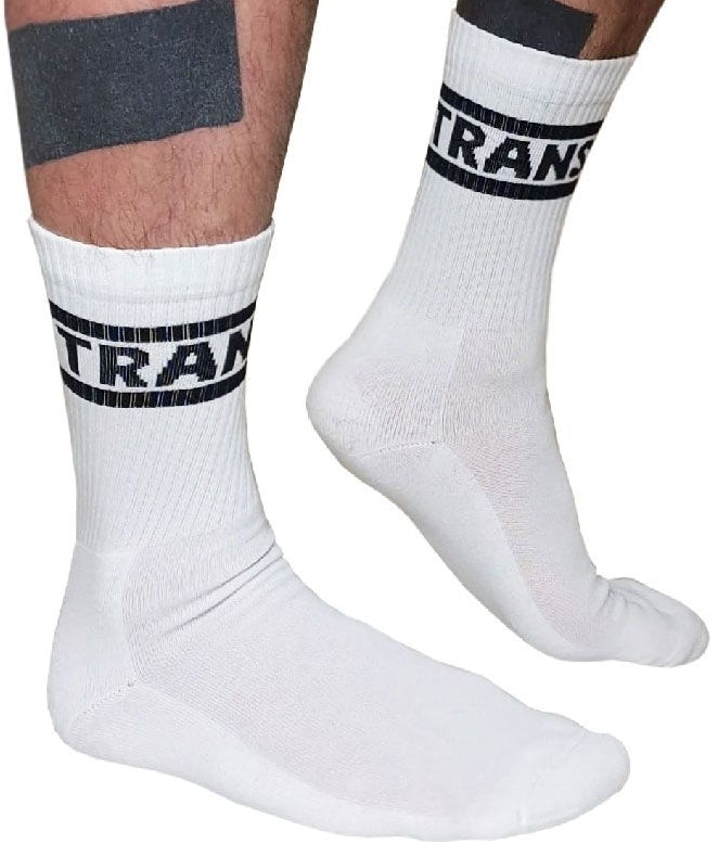 White Socks Trans Crew Socks - Mr B - Mister B - SOCKS
