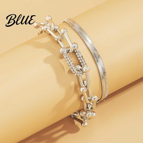 Bracciale in Metallo a Forma di U Braccialetti Rigidi per Donne Punk Osso di Serpente