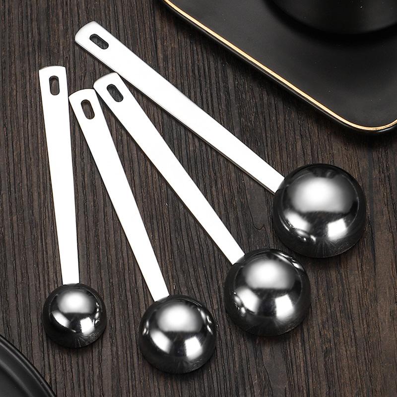 Stainless Steel Measuring Spoon with Scale for Measuring Coffee Ladle, Long Handle, Powder for Seasoning, Baking Seasoning Measuring Spoon