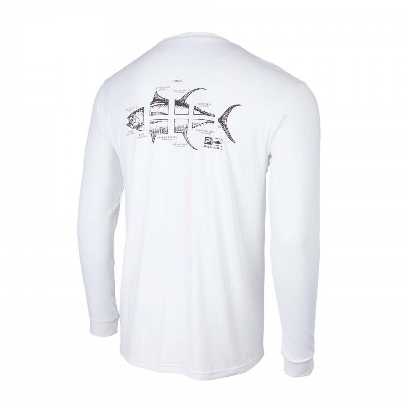 Mens Quick-Dry Fishing Shirt Long Sleeve UV Protection Outdoor Performance T-Shirt Breathable Round Neck