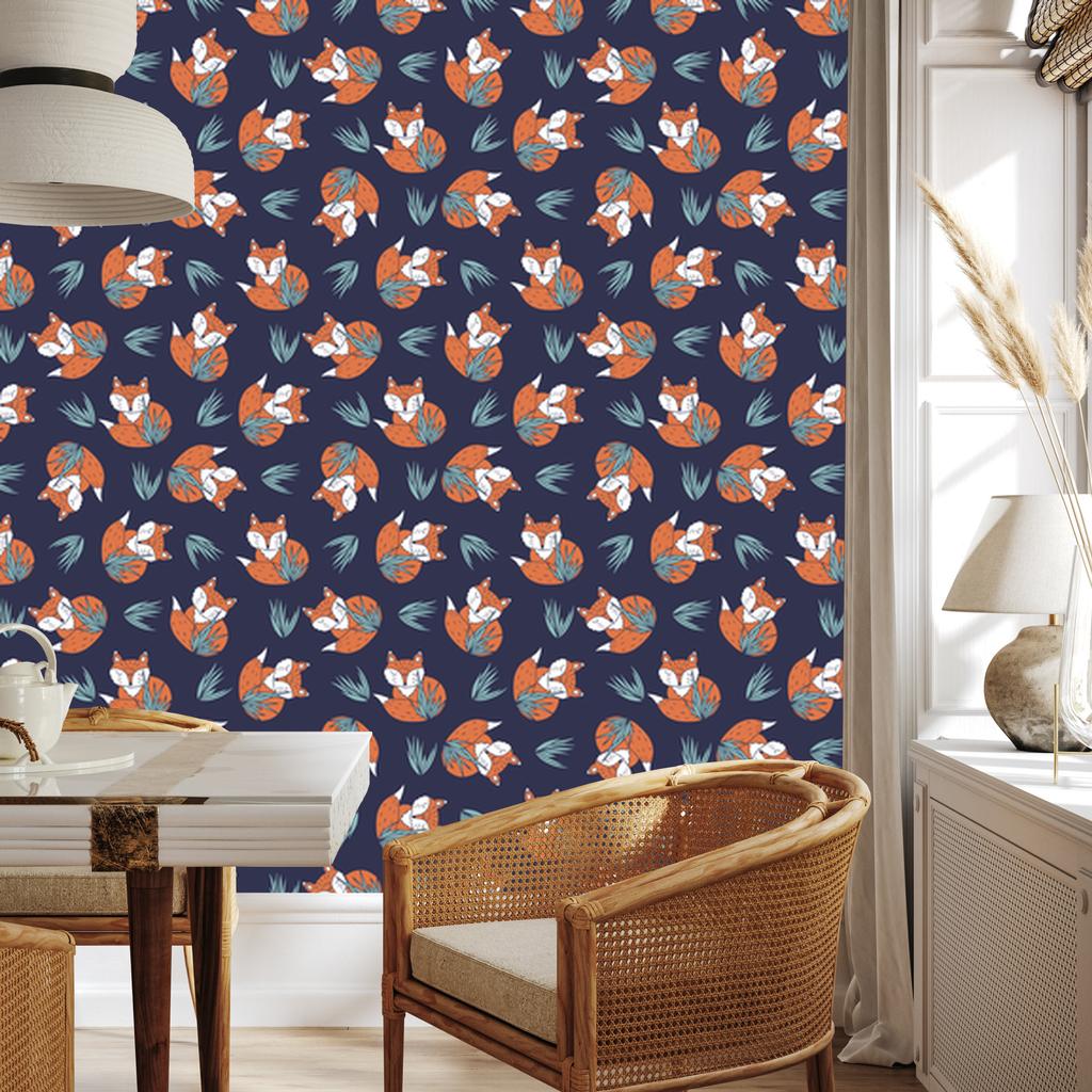 Sleeping Foxes Wallpaper for Living Room and Bedroom 50x1000