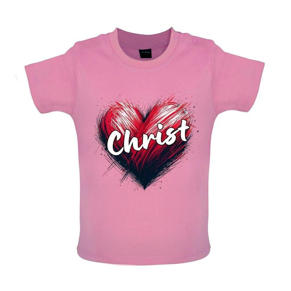 Love Heart Christ - Baby T-Shirt / Babygrow - Pray Religion Christmas Church 140