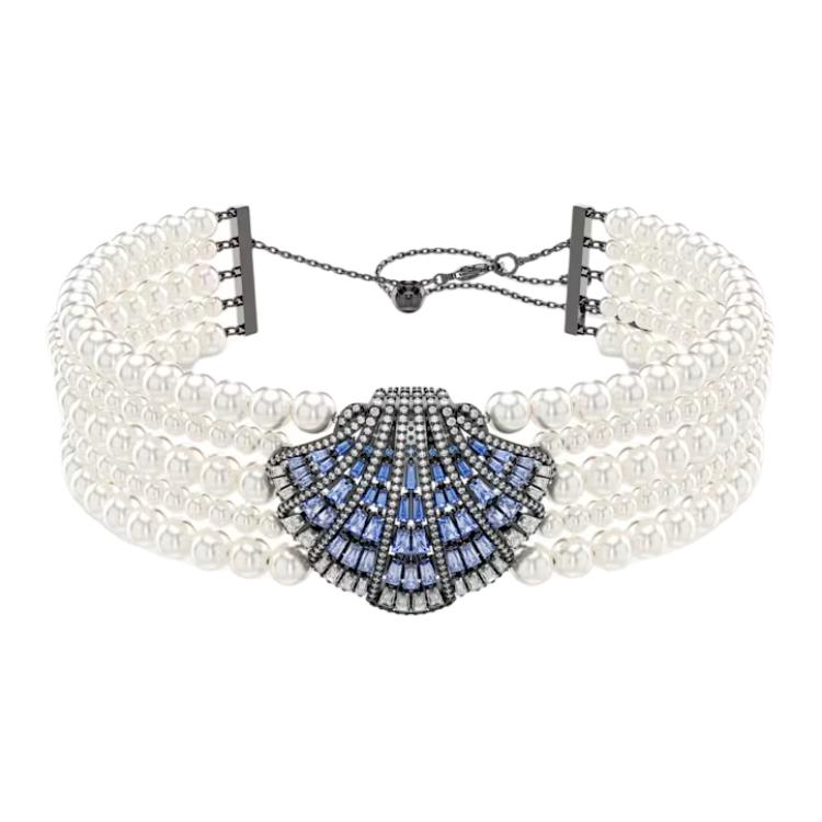 

Swarovski Idyllia Necklace With Five Rows Of Pearl Shell Decorations And Imitation Crystal Women necklace White 5688233 Box+Shopping Bag (Random Color)