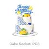 Retro Blue and White Porcelain Lemon-Themed Summer Party Tableware Set - Banner, Paper Plates, and Bunting Decorations