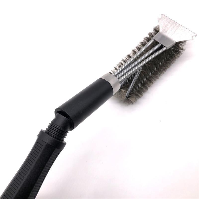 Removable Head Handle Stainless Steel Barbecue Cleaning Brush