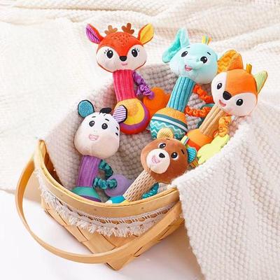 Plush Baby Teether Rattle & Soothing Mobile Toy for 0-1 Year Olds