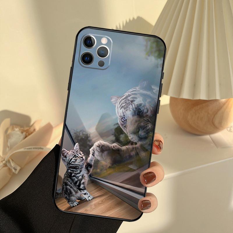 Cool Animal Big Cat Tiger Phone Case For iPhone 13 16 15 11 12 14 17 Pro Max 12 Mini 15 16 Plus 16e 17 Air Cover Funda