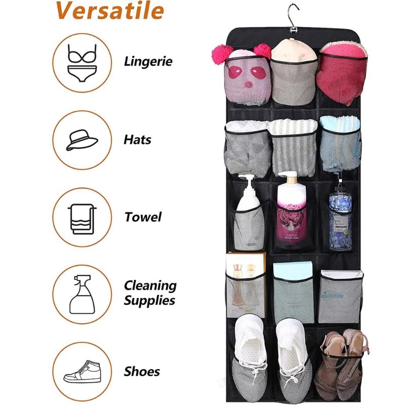 Space Saving 30Pocket Large Mesh Cloth Storage Bag Wall-Mounted Sundries Organizer Holder Room Shoes Storage Containers