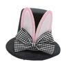 Top Hat Hair Clip Dress Up Headdress Photo Prop Plaid Bow Easter Hair Accessory for Halloween Masquerade Holiday Party Supplies