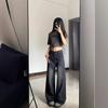 Black Jeans Women High Waist Streetwear Baggy Casual Korean Fashion Straight Washed Denim Trouser